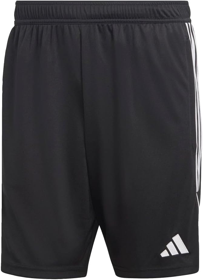 adidas Men's Large Size, Black with white stripes Tiro 23 League Training Shorts